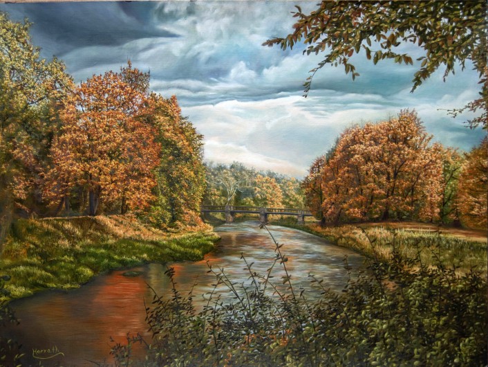 The Neisse river in autumn