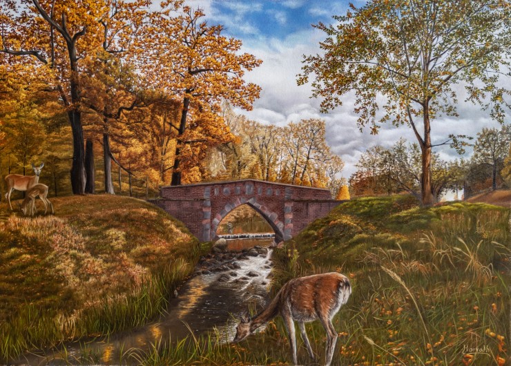 Eichsee Bridge in Fürst Pückler Park Bad Muskau