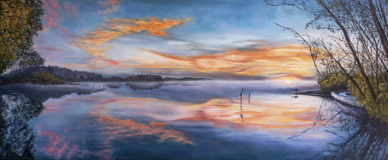 Schwielochsee at blue hour